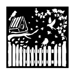 Plantilla de stencil Casita House of Roses Stamperia 18x18cm