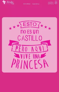 Plantilla de stencil Castillo princesa 20x20cm