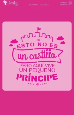 Plantilla de stencil Castillo príncipe 20x20cm