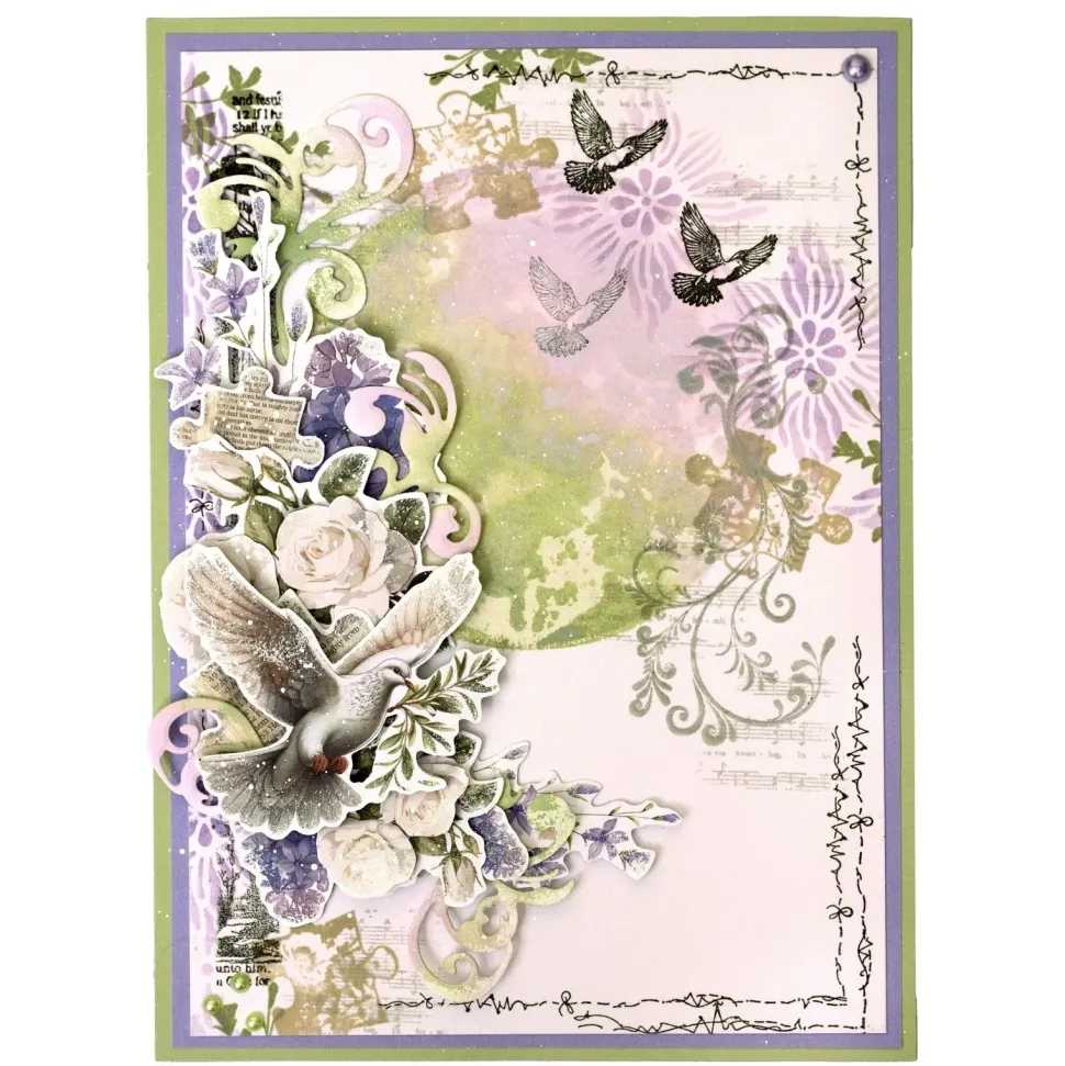 Plantilla de Stencil Celestial Flowers Growing & Blooming Studio Light