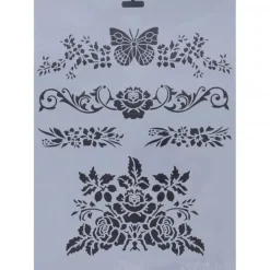 Plantilla de stencil Cenefas Florales Rich 25x35cm