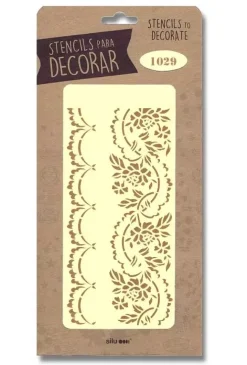 Plantilla de stencil Cenefas flores 12,5x25cm