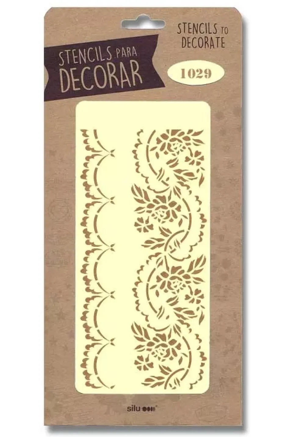 Plantilla de stencil Cenefas flores 12,5x25cm