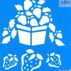 Plantilla de stencil Cesta de fresas 25,5x21,5cm