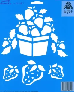 Plantilla de stencil Cesta de fresas 25,5x21,5cm