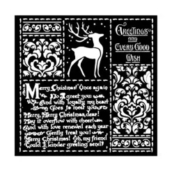 Plantilla de stencil Christmas Letters Stamperia 18x18cm