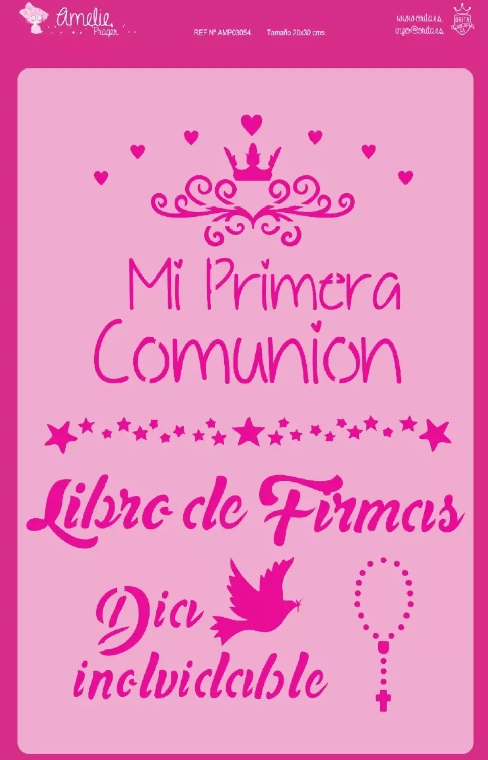 Plantilla de stencil Comunión libro de firmas 20x30cm