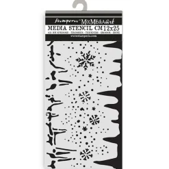 Plantilla de stencil Copos de nieve Dewdrops Stamperia 12x25cm