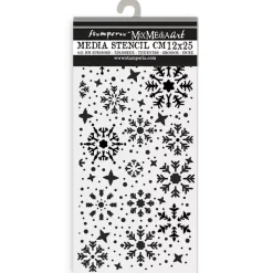 Plantilla de stencil Copos de nieve Romantic Gear Up For Christmas Stamperia