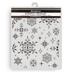 Plantilla de stencil Copos de nieve The Owl's House Stamperia 20x25cm