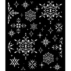 Plantilla de stencil Copos de nieve The Owl's House Stamperia 20x25cm