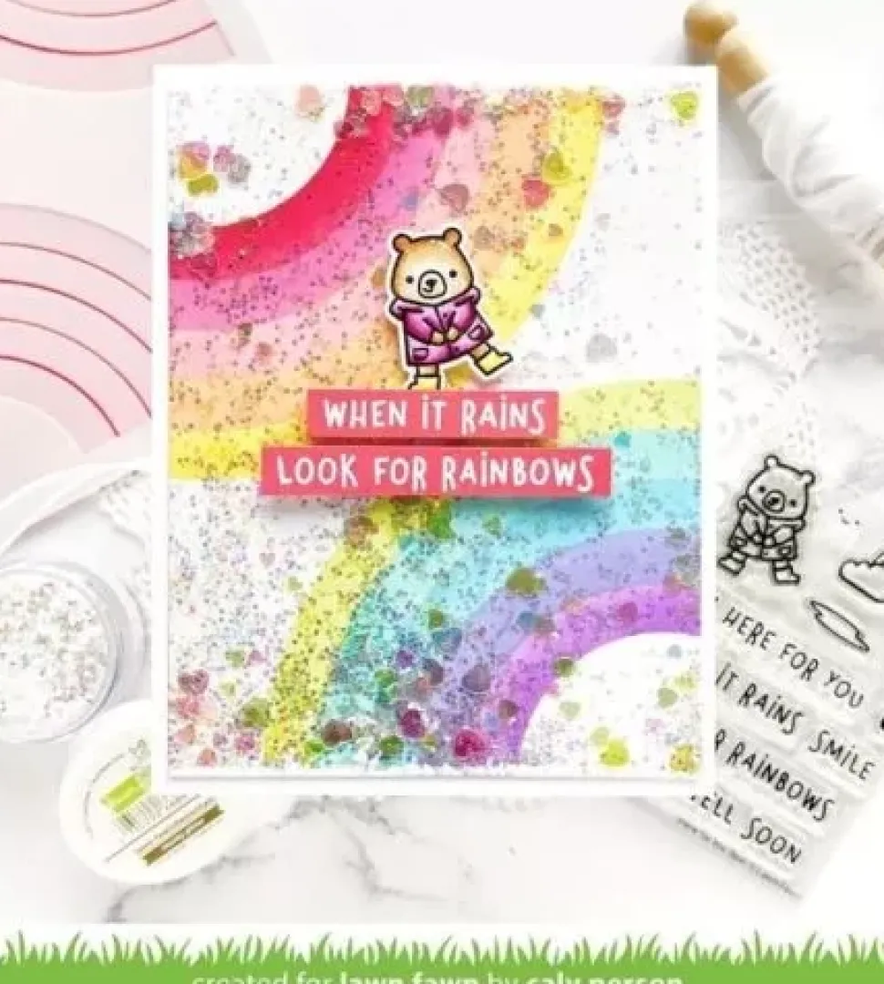 Plantilla de Stencil Corner Rainbow Lawn Fawn