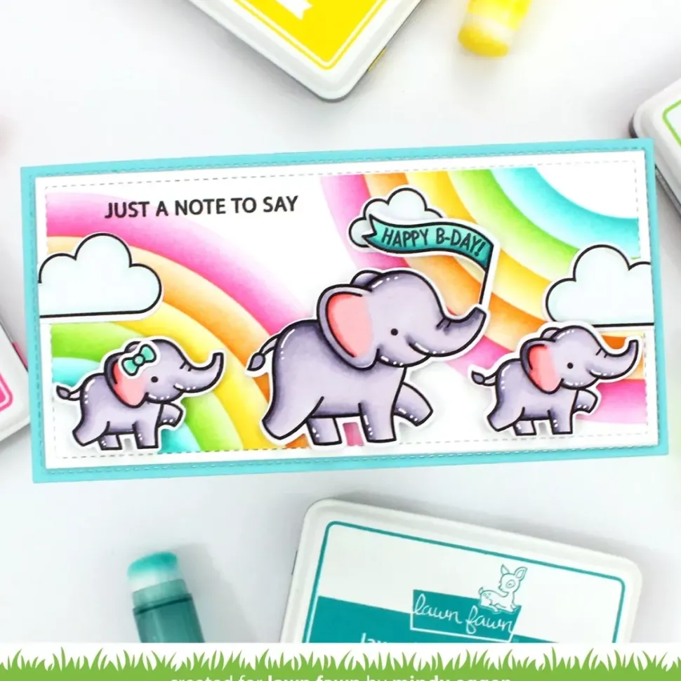 Plantilla de Stencil Corner Rainbow Lawn Fawn