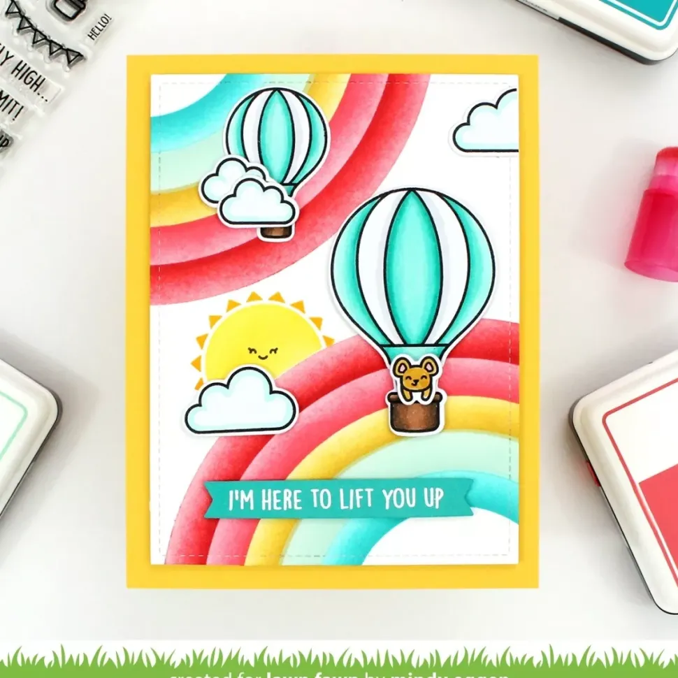 Plantilla de Stencil Corner Rainbow Lawn Fawn