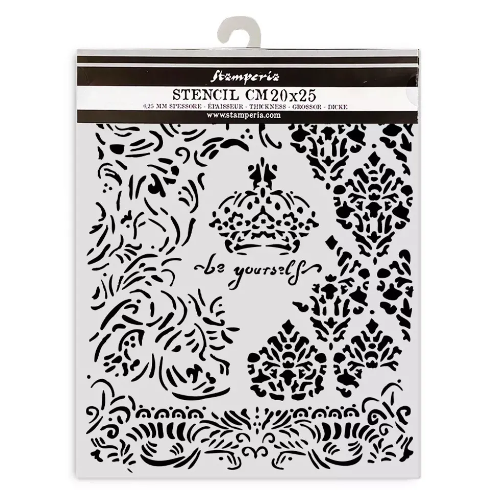 Plantilla de stencil Corona Be Yourself Alterego Stamperia