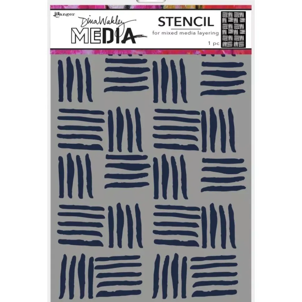 Plantilla de Stencil Cross Hatch Dina Wakley Media Ranger 22x15cm