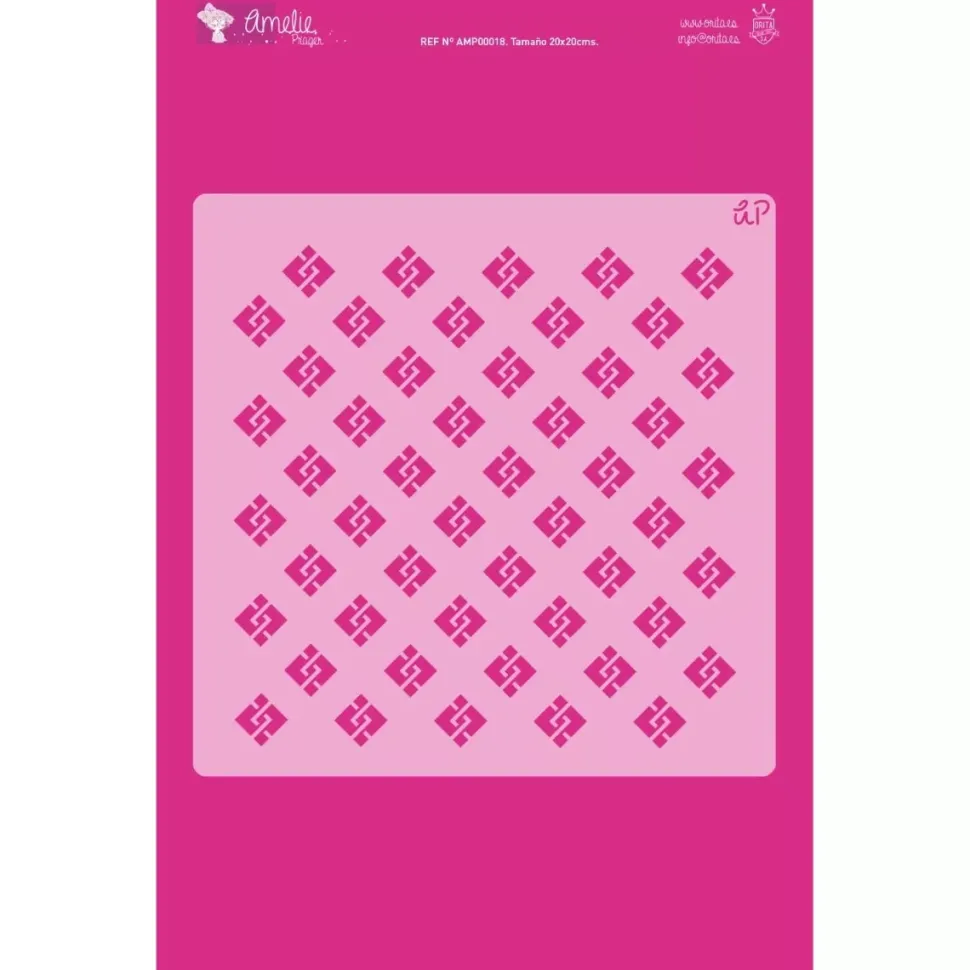 Plantilla de stencil Cuadrados rombos 20x20cm