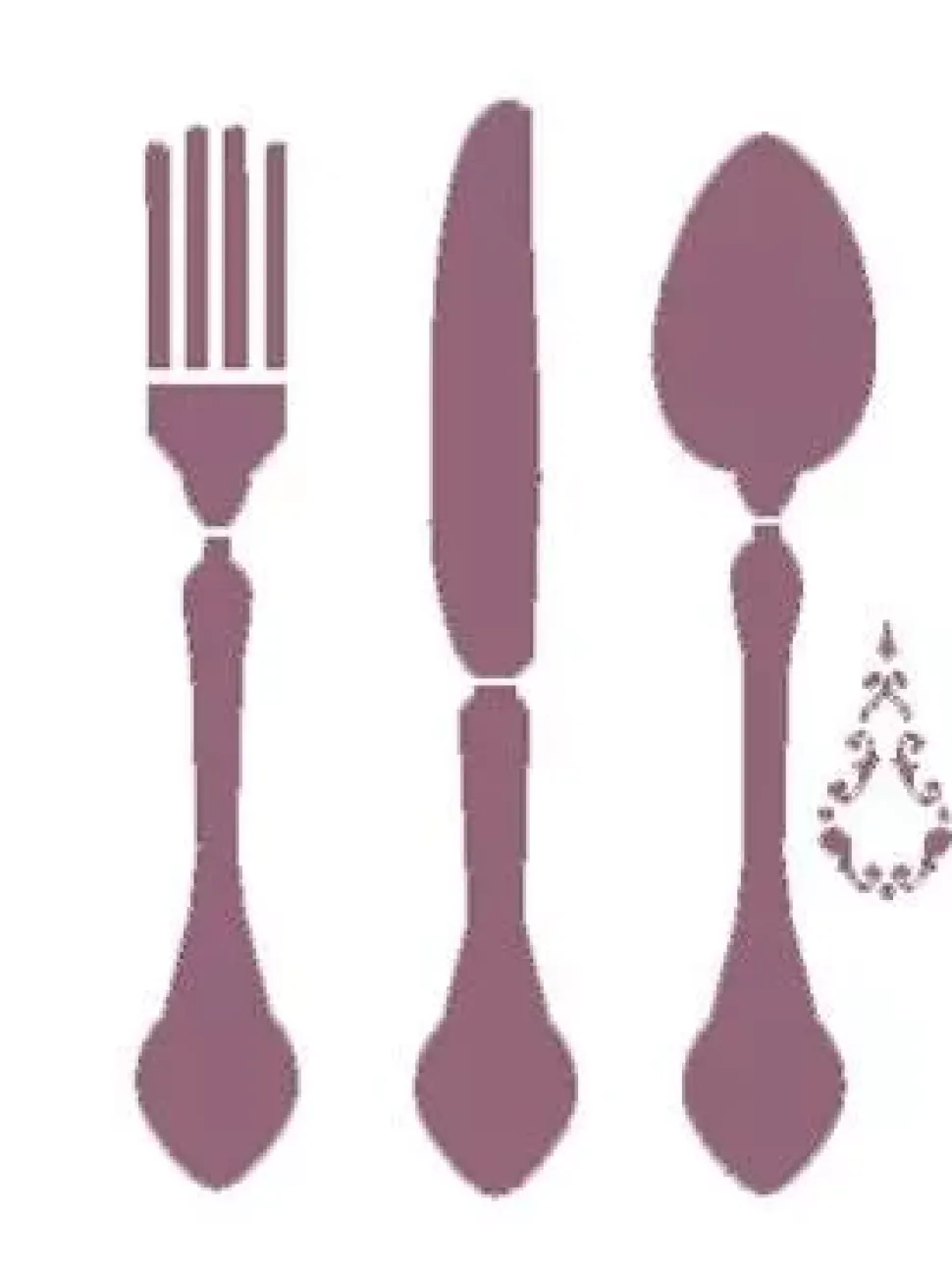 Plantilla de Stencil Cubiertos 15x21cm V-217 Dayka