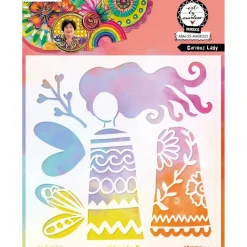 Plantilla de stencil Curious Lady Art By Marlene Studio Light