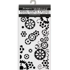 Plantilla de stencil Engranajes Romantic Gear Up For Christmas Stamperia