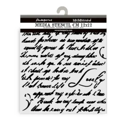 Plantilla de stencil Escrito Masquerade Stamperia 12x12cm