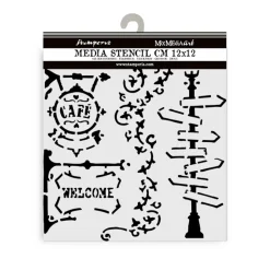 Plantilla de stencil Farola Art of Travelling Stamperia 12x12cm