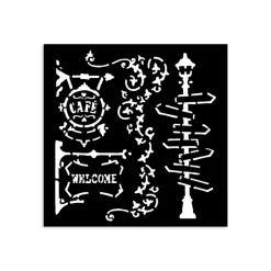 Plantilla de stencil Farola Art of Travelling Stamperia 12x12cm