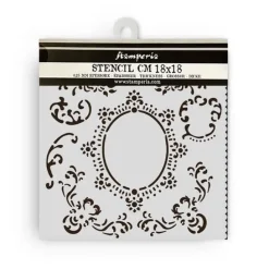 Plantilla de stencil Filigrana House of Roses Stamperia 18x18cm