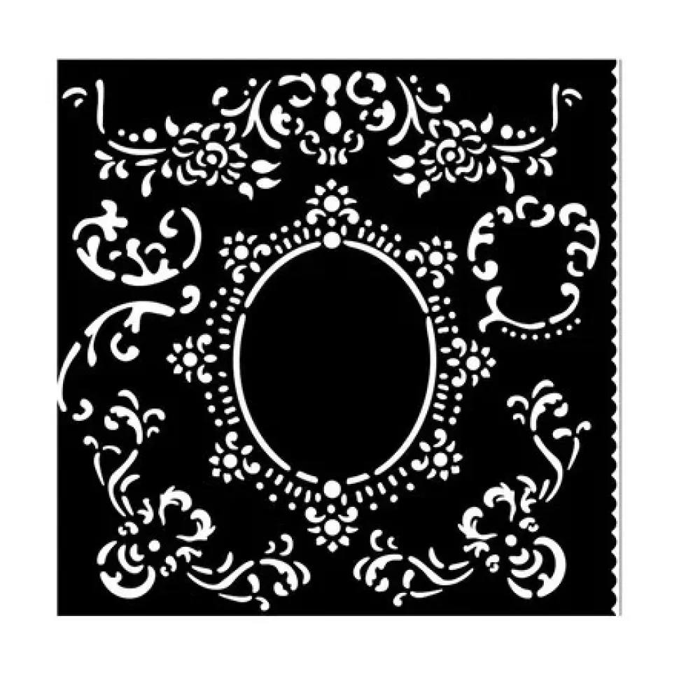 Plantilla de stencil Filigrana House of Roses Stamperia 18x18cm