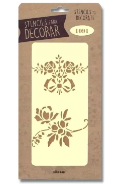 Plantilla de stencil Flores 1091 12,5x25cm
