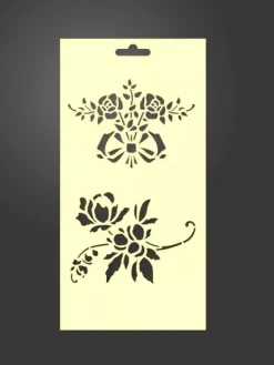 Plantilla de stencil Flores 1091 12,5x25cm