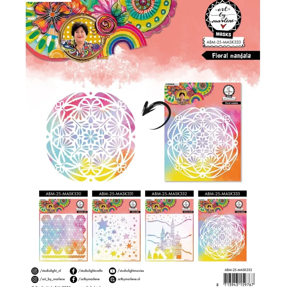 Plantilla de stencil Floral Mandala Art by Marlene Studio Light