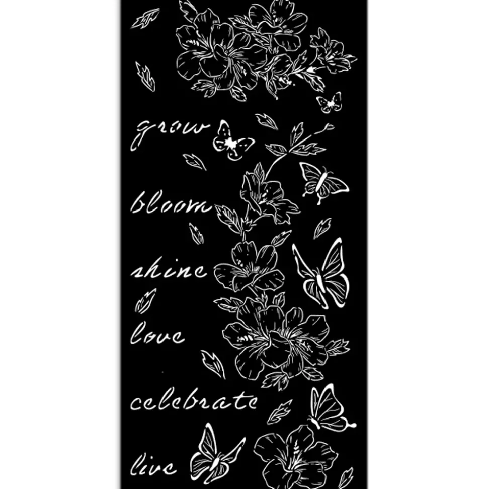 Plantilla de stencil Flores y Mariposas Secret Diary Stamperia 12x25cm
