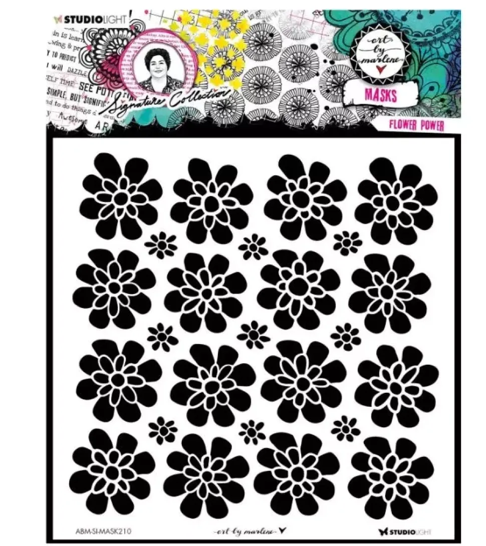 Plantilla de stencil Flower Power Signature Collection Studio Light