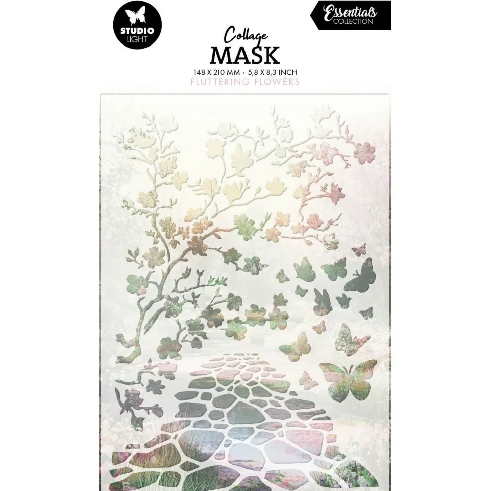 Plantilla de Stencil Fluttering Flowers Essentials Collection Studio Light