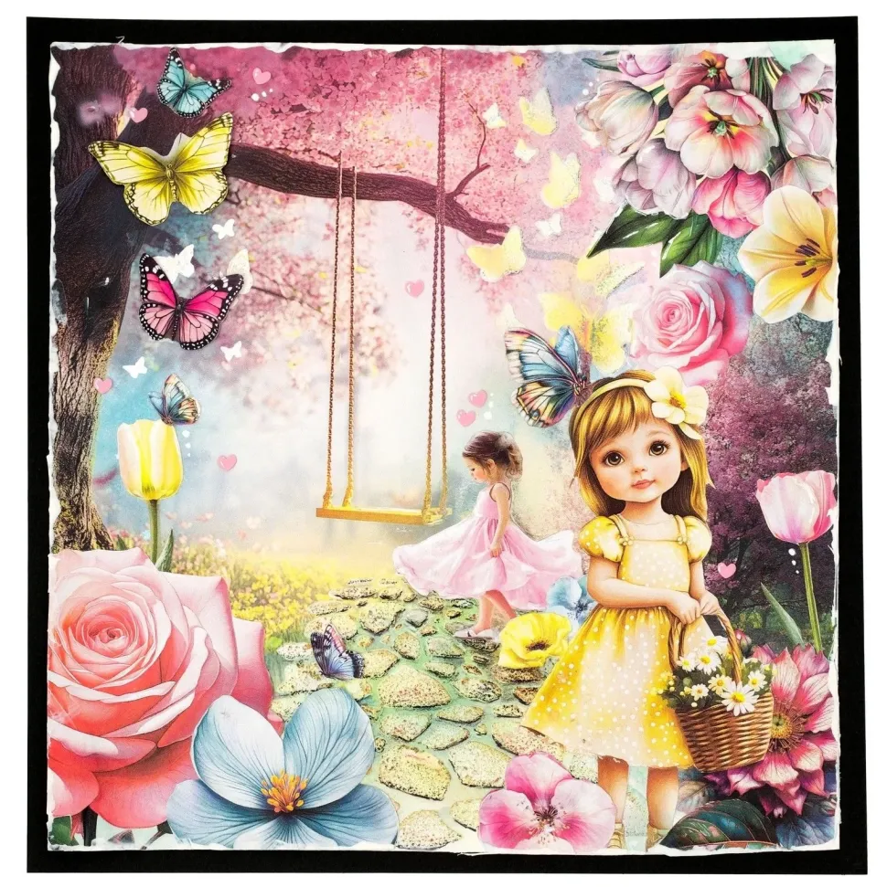 Plantilla de Stencil Fluttering Flowers Essentials Collection Studio Light