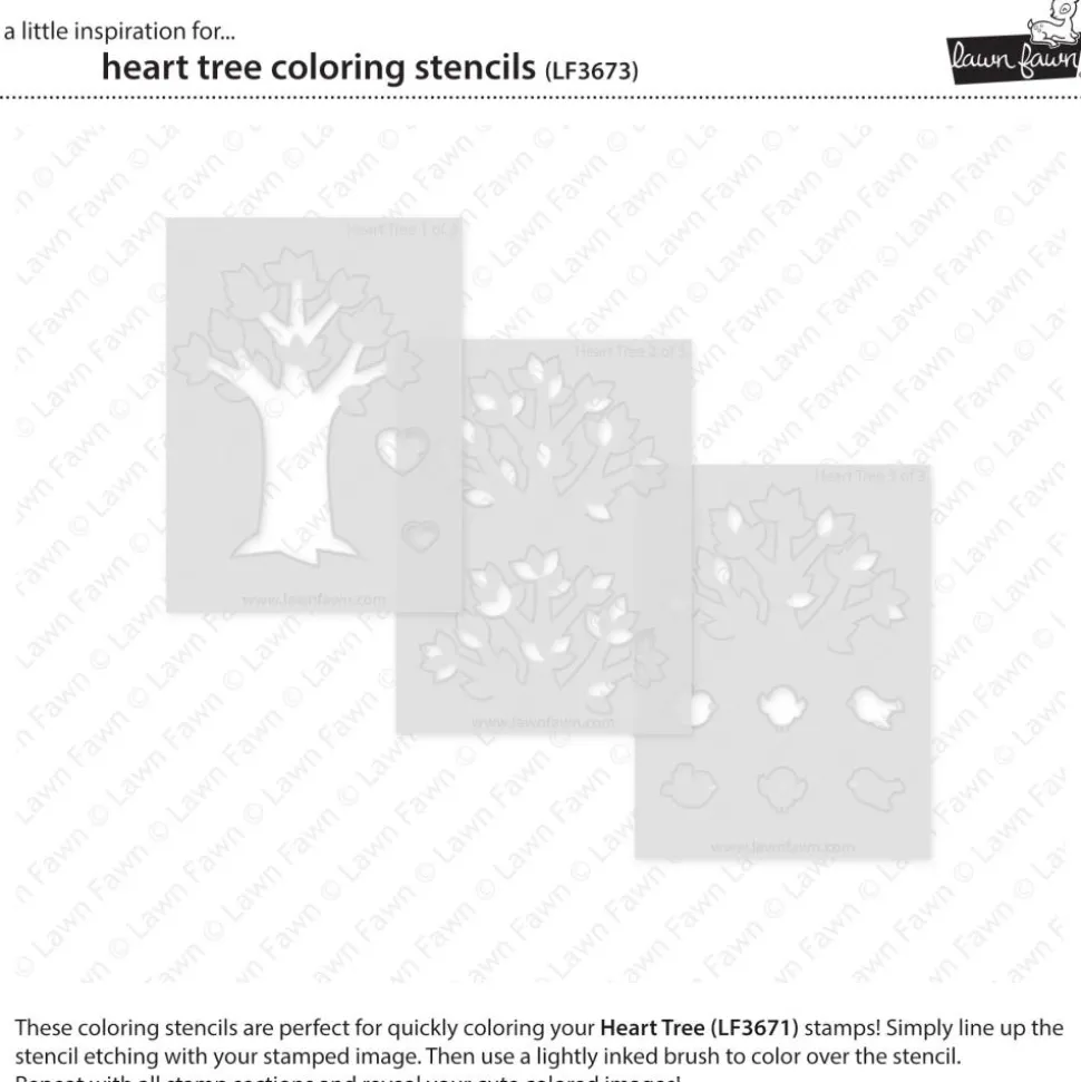 Plantilla de stencil Heart Tree Lawn Fawn