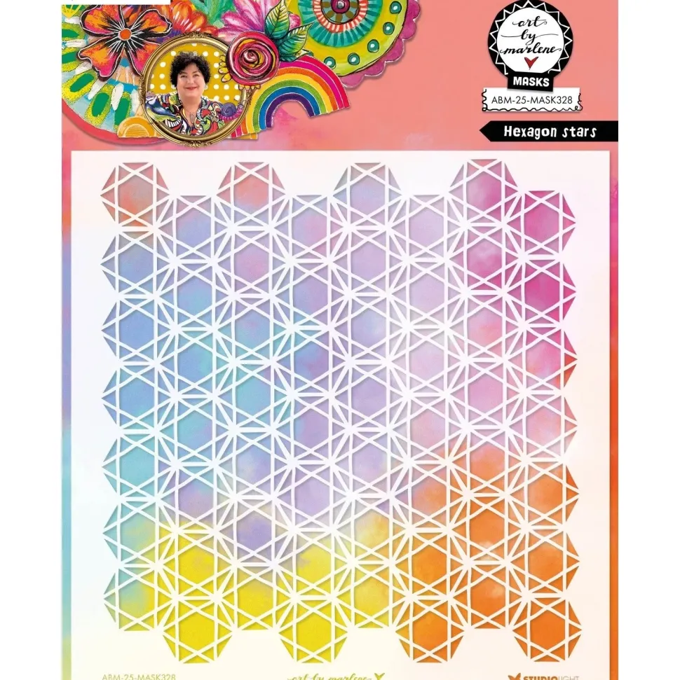 Plantilla de stencil Hexagon Stars Art By Marlene Studio Light
