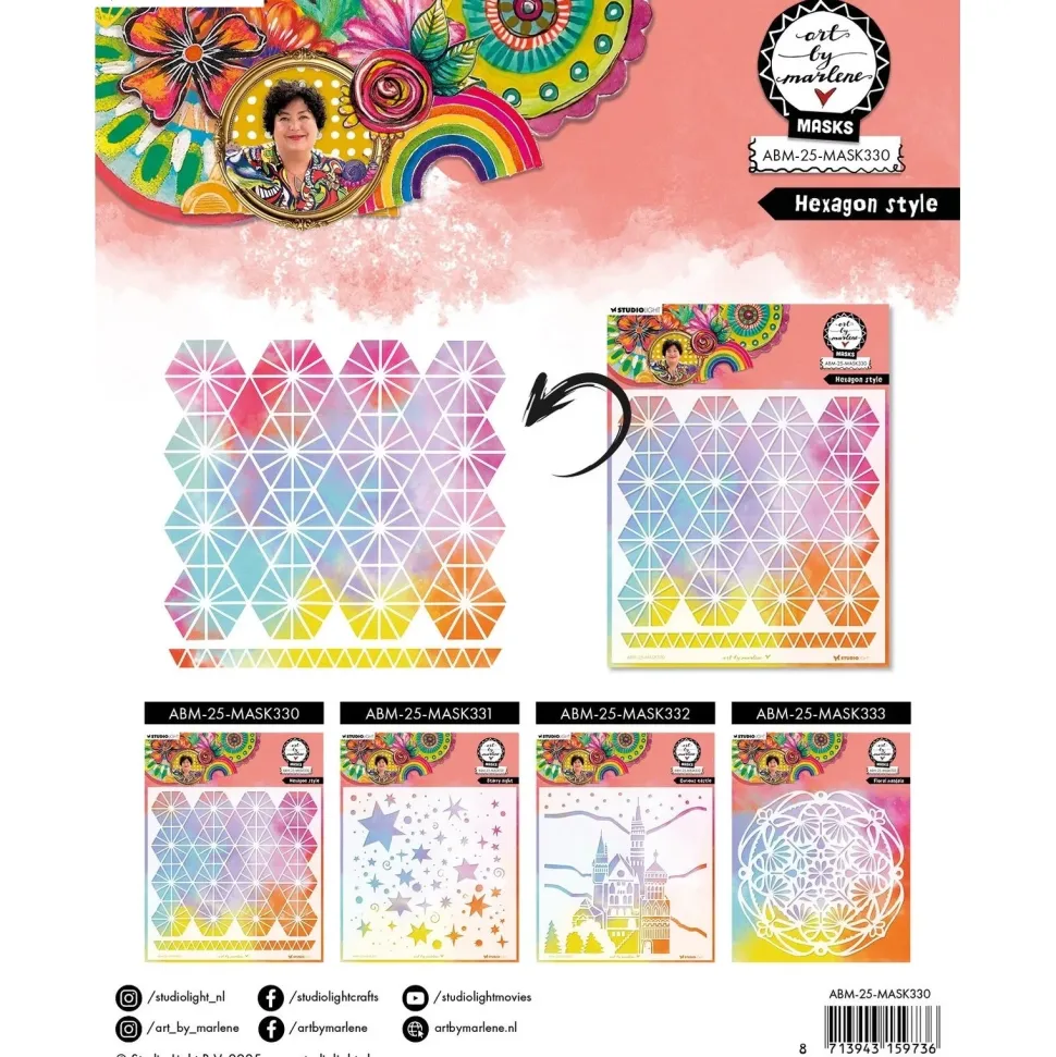 Plantilla de stencil Hexagon Style Art by Marlene Studio Light