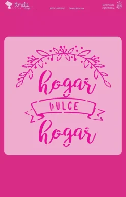 Plantilla de stencil Hogar dulce hogar 20x20cm