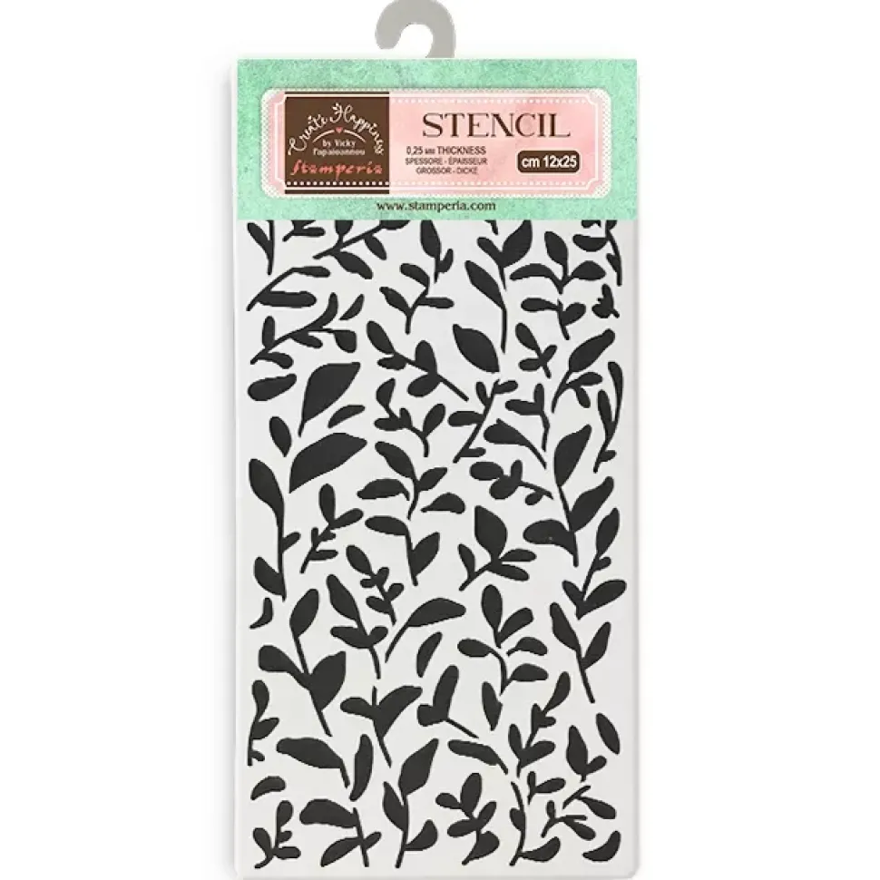 Plantilla de stencil Hojas Secret Diary Stamperia 12x25cm