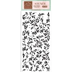 Plantilla de Stencil Hojas Welcome Home Create Happiness Stamperia 12x25cm