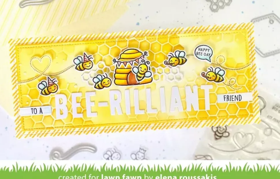 Plantilla de stencil Honeycomb Lawn Fawn 15x15cm