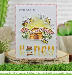Plantilla de stencil Honeycomb Lawn Fawn 15x15cm