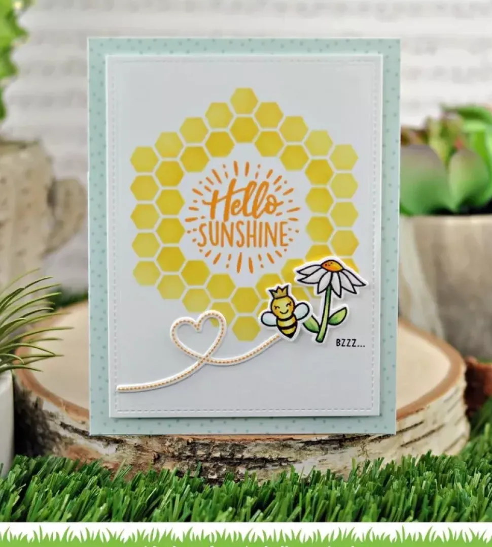 Plantilla de stencil Honeycomb Lawn Fawn 15x15cm
