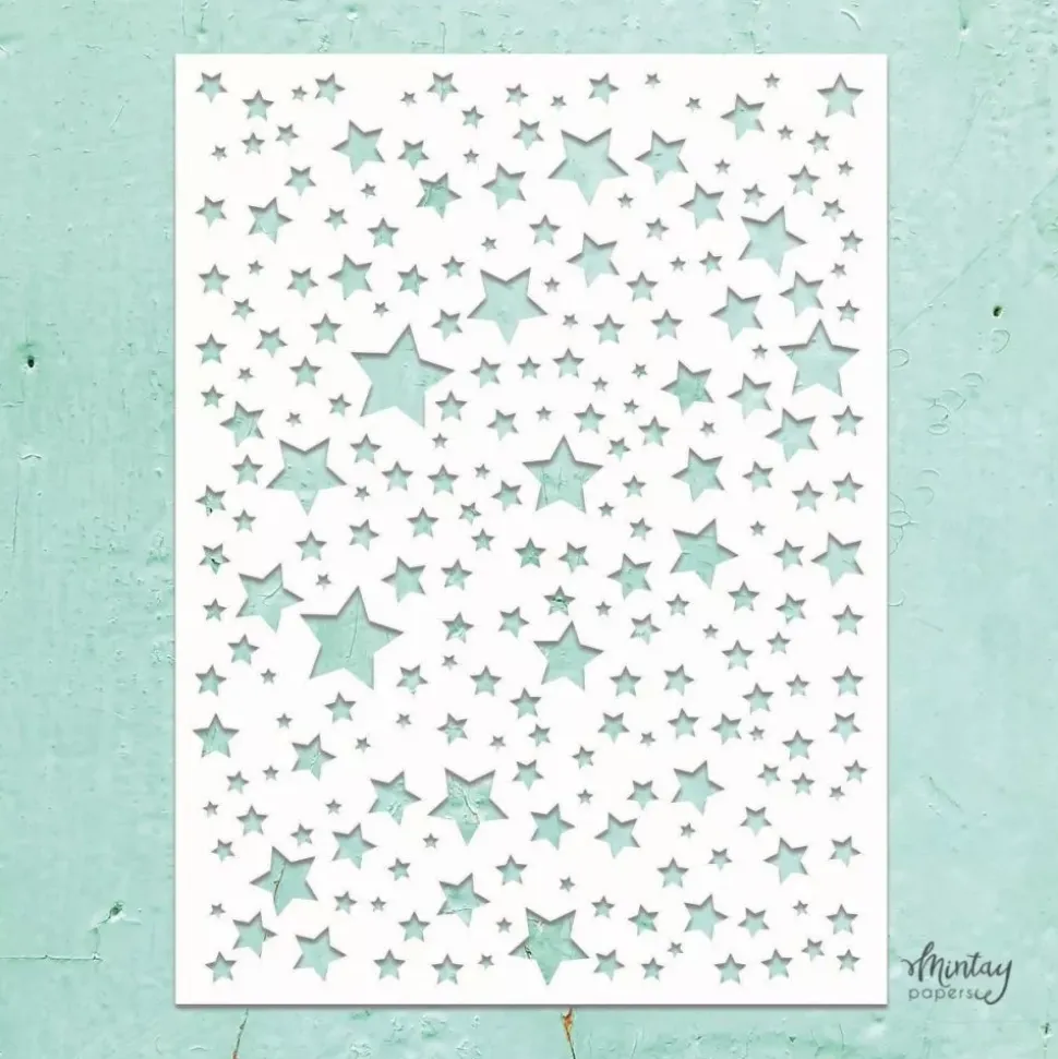 Plantilla de Stencil Kreativa Stars Mintay 15x20cm