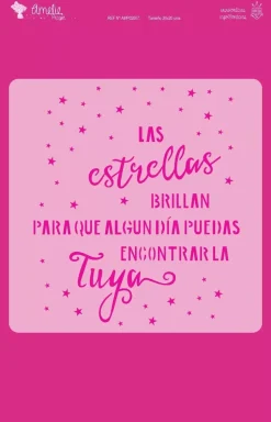 Plantilla de stencil Las estrellas brillan 20x20cm