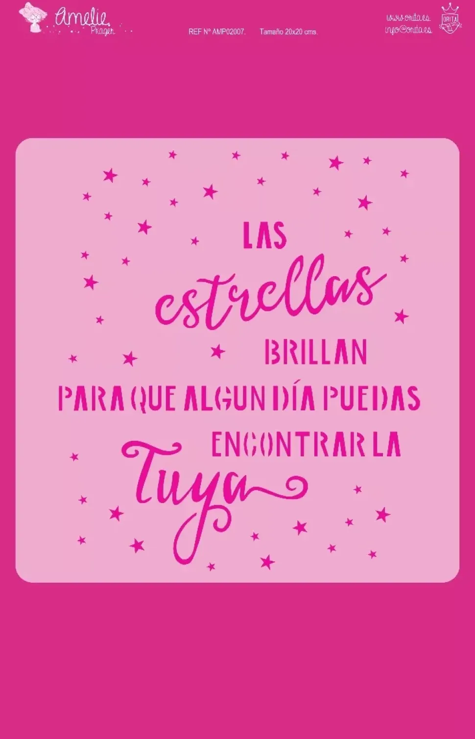 Plantilla de stencil Las estrellas brillan 20x20cm
