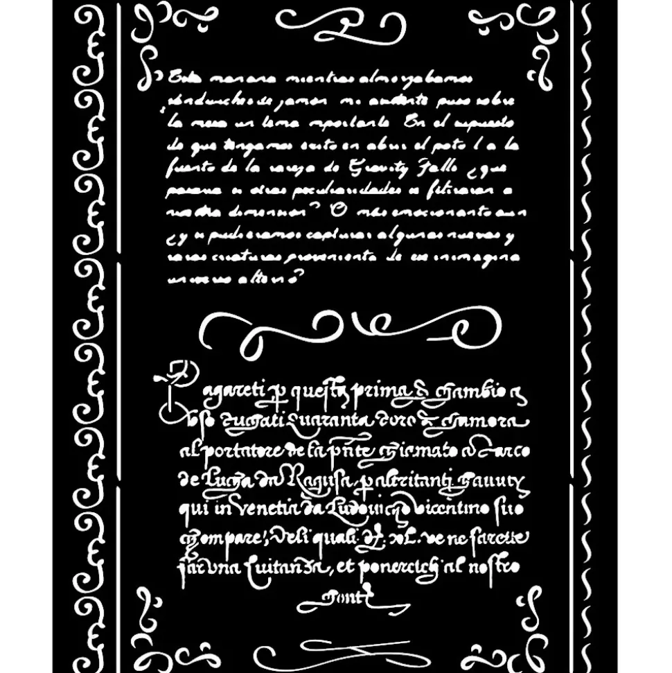 Plantilla de stencil Letras Vintage Library Stamperia 20x25cm