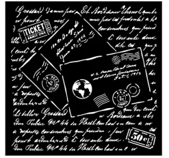 Plantilla de stencil Letters Around the World Stamperia 18x18cm